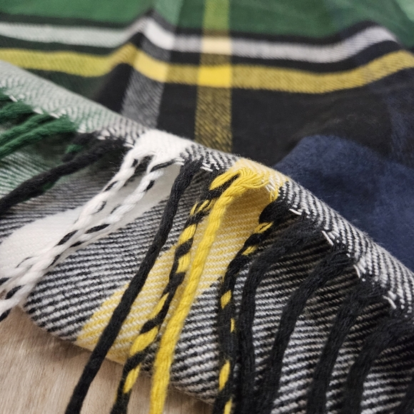 Plaid Throw Blanket - Indigo - Picture 4 of 6